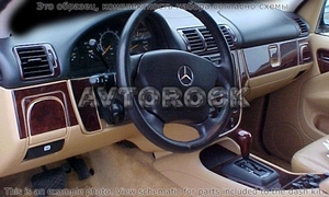 Накладки на торпеду Mercedes Benz M Class 2002-2005 полный набор, ML55 - Автоаксессуары и тюнинг