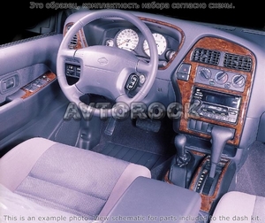 Накладки на торпеду Nissan Pathfinder 1996-1999 АКПП, без Message Center, 4WD, 15 элементов. - Автоаксессуары и тюнинг