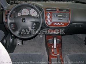 Накладки на торпеду Honda Civic/Цивик 2001-2001 АКПП, 2 двери, без перчаточный ящик, 16 элементов. - Автоаксессуары и тюнинг