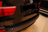 Alu-Frost Накладка на задний бампер профилированная с загибом, нерж. сталь + карбон BMW X5 07-09