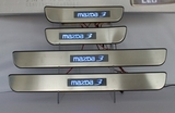 JMT Накладки на дверные пороги с логотипом и LED подсветкой, нерж. MAZDA 3 05-09