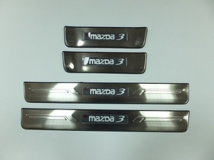 JMT Накладки на дверные пороги с логотипом и LED подсветкой, нерж. MAZDA (мазда) 3 09-12 - Автоаксессуары и тюнинг