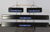 JMT Накладки на дверные пороги с логотипом и LED подсветкой, нерж. NISSAN Almera 12-