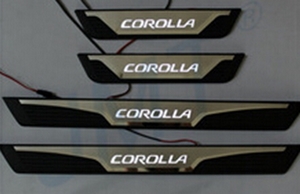 JMT Накладки на дверные пороги с логотипом и LED подсветкой, нерж., OEM Stile TOYOTA (тойота) Corolla/Королла 13- - Автоаксессуары и тюнинг