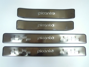 JMT Накладки на дверные пороги с логотипом, нерж. KIA (киа) Picanto/пиканто 11- ID:8124qw - Автоаксессуары и тюнинг
