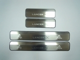 JMT Накладки на дверные пороги с логотипом, нерж. MITSUBISHI Lancer 07-/11-