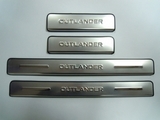 JMT Накладки на дверные пороги с логотипом, нерж. MITSUBISHI Outlander 07-12