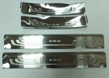 OEM-Tuning Накладки на дверные пороги (на пластик, 4 части), нерж. HONDA CRV 12-14