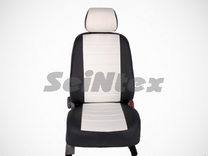 Seintex Чехлы на сиденья (экокожа) , цвет - чёрный + белый (4060) VW Polo/Поло 10-14 - Автоаксессуары и тюнинг