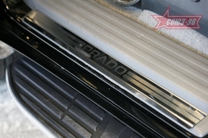 Toyota Накладки на внутр. пороги с рисунком (компл.4шт.) на пластик TOYOTA (тойота) Land Cruiser/круизер/ленд крузер Prado/Прадо J150 09- - Автоаксессуары и тюнинг