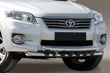 Toyota Защита переднего бампера 60/60 мм двойная с декор. элементами TOYOTA (тойота) RAV4/рав 4 10-12