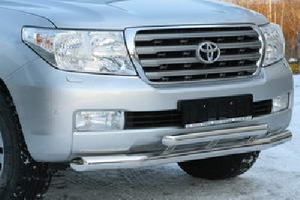 Toyota Защита переднего бампера 76 мм/60 мм двойная TOYOTA (тойота) Land Cruiser/круизер/ленд крузер J200 07-11 - Автоаксессуары и тюнинг