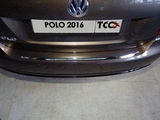 ТСС Накладка на задний бампер (лист зеркальный) VW Polo 15-
