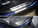 ТСС Накладки на пластиковые пороги (лист шлифованный надпись Range Rover) LAND ROVER/ROVER Range Rover Sport 14-
