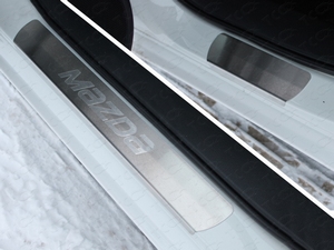 ТСС Накладки на пороги (лист шлифованный надпись Mazda) MAZDA (мазда) 6 15- - Автоаксессуары и тюнинг