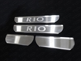 ТСС Накладки на пороги (лист шлифованный надпись RIO) KIA Rio 15-