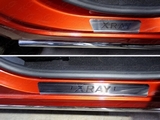ТСС Накладки на пороги (лист шлифованный надпись XRAY) LADA X-Ray 16-
