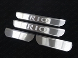 ТСС Накладки на пороги (лист зеркальный надпись RIO) KIA Rio 15-