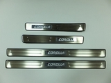 JMT Накладки на дверные пороги с логотипом и LED подсветкой, нерж. TOYOTA (тойота) Corolla/Королла 02-07