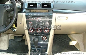 Накладки на торпеду Mazda Mazda3 2004-2009 Автоматическая коробка передач, с навигацией - Автоаксессуары и тюнинг