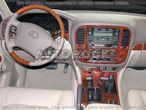 Накладки на торпеду Lexus LX-470 1998-UP без навигации система, 22 элементов. Соответствие OEM. - Автоаксессуары и тюнинг