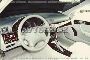Накладки на торпеду Mercedes Benz C Class 2001-2004 базовый набор, 2 двери, Соответствие OEM, с Power Seats - Автоаксессуары и тюнинг
