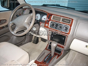 Накладки на торпеду Mitsubishi Pajero/паджеро Sport/Montero Sport 1998-2008 без Overhead, 24 элементов. ID:32065qw - Автоаксессуары и тюнинг