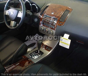 Накладки на торпеду Nissan Altima 2005-2006 SE-R, полный набор, Автоматическая коробка передач, без навигации, авто AC - Автоаксессуары и тюнинг