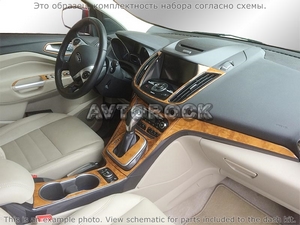 Накладки на торпеду Ford Kuga/куга 2013-UP полный набор. ID:31237qw - Автоаксессуары и тюнинг