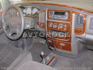 Накладки на торпеду Dodge RAM 2002-2005 полный набор, 2 двери - Автоаксессуары и тюнинг