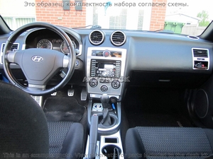 Накладки на торпеду Hyundai Tiburon 2009-UP Full Kir, Автоматическая коробка передач, авто AC - Автоаксессуары и тюнинг