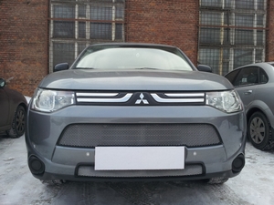 Allest Защита радиатора, хром (2 части) MITSUBISHI (митсубиси) Outlander/оутлендер 12-13 - Автоаксессуары и тюнинг