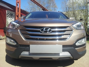 Allest Защита радиатора Premium, хром HYUNDAI (хендай) Santa FE 12-15 - Автоаксессуары и тюнинг