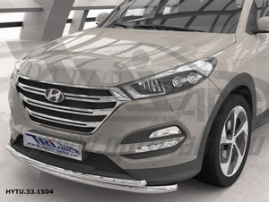 CAN Otomotiv Защита переднего бампера двойная d 60/42 мм, нерж. HYUNDAI (хендай) Tucson 16- ID:12647qw - Автоаксессуары и тюнинг