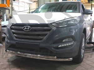 CAN Otomotiv Защита переднего бампера двойная d 60/42 мм, нерж. HYUNDAI (хендай) Tucson 16- - Автоаксессуары и тюнинг