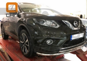 CAN Otomotiv Защита переднего бампера двойная d 60/42 мм, нерж. NISSAN (ниссан) X-Trail 14- - Автоаксессуары и тюнинг