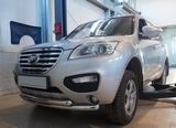 CAN Otomotiv Защита переднего бампера двойная d 60/60 мм, нерж. LIFAN X60 12-