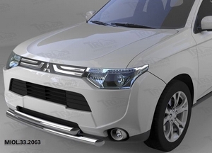 CAN Otomotiv Защита переднего бампера двойная d 60/60 мм, нерж. MITSUBISHI (митсубиси) Outlander/оутлендер 12-/14- - Автоаксессуары и тюнинг