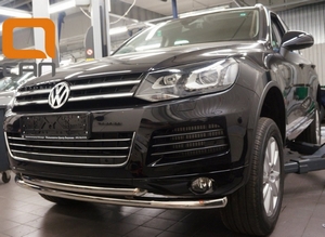 CAN Otomotiv Защита переднего бампера двойная d 60/60 мм, нерж. VW Touareg/туарег 10- - Автоаксессуары и тюнинг