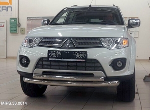 CAN Otomotiv Защита переднего бампера двойная d 76/60 мм, нерж. MITSUBISHI (митсубиси) Pajero/паджеро Sport 08-15 - Автоаксессуары и тюнинг