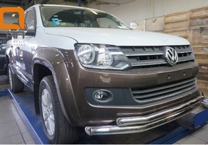 CAN Otomotiv Защита переднего бампера двойная d 76/60 мм, нерж. VW Amarok/амарок 10- - Автоаксессуары и тюнинг