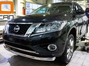 CAN Otomotiv Защита переднего бампера одинарная d 76 мм, нерж. NISSAN (ниссан) Pathfinder 14- - Автоаксессуары и тюнинг