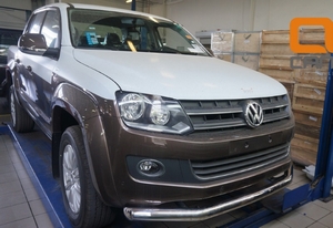 CAN Otomotiv Защита переднего бампера одинарная d 76 мм, нерж. VW Amarok/амарок 10- - Автоаксессуары и тюнинг