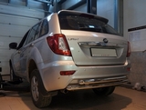 CAN Otomotiv Защита заднего бампера двойная d 60/60 мм, нерж. LIFAN X60 12-