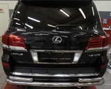 CAN Otomotiv Защита заднего бампера двойная d 76/60 мм, нерж. LEXUS (лексус) LX570 12-