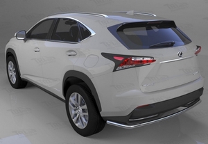 CAN Otomotiv Защита заднего бампера одинарная d 42 мм, нерж. LEXUS (лексус) NX300h 14- - Автоаксессуары и тюнинг