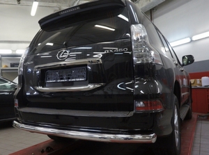 CAN Otomotiv Защита заднего бампера одинарная d 76 мм, нерж. LEXUS (лексус) GX460 13- - Автоаксессуары и тюнинг