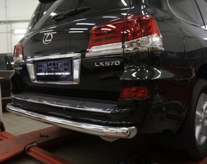 CAN Otomotiv Защита заднего бампера одинарная d 76 мм, нерж. LEXUS (лексус) LX570 13- - Автоаксессуары и тюнинг