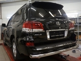 CAN Otomotiv Защита заднего бампера одинарная d 76 мм, нерж. LEXUS (лексус) LX570 13-