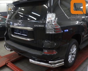 CAN Otomotiv Защита заднего бампера уголки d 76/42 мм, нерж. LEXUS (лексус) GX460 13- - Автоаксессуары и тюнинг